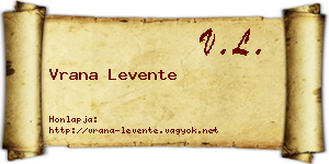 Vrana Levente névjegykártya